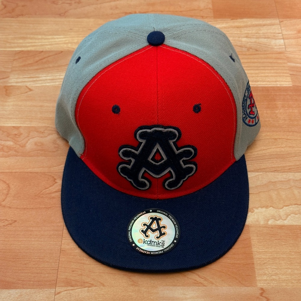 Akademiks Snapback Hat Red Grey Navy Blue Embroidered Logo Flat Brim Cap OSFM